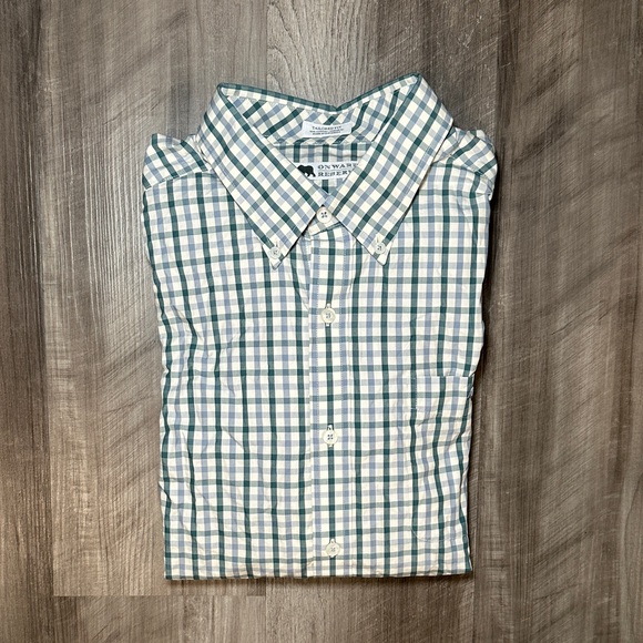 Onward Reserve Tailored Fit Gingham Checkered Long Sleeve Button Down - Large - Picture 1 of 7